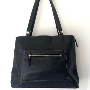 LIZ CLAIBORNE Vintage 80s 90s Leather Oversized Purse Tote Handbag Shoulder Bag